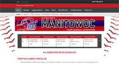 Desktop Screenshot of manitowocyouthbaseball.com