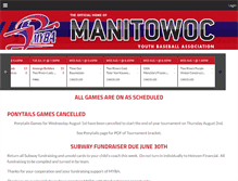 Tablet Screenshot of manitowocyouthbaseball.com